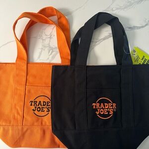 Trader Joe's Orange and Black Tote Bags